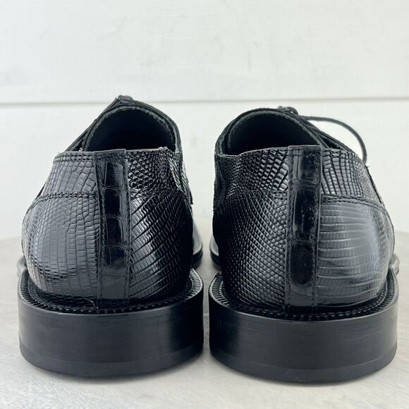 Vntg Bottino Hand Made Crocodile Black Dress Shoes Mens Size 11 Made in Spain main image 8